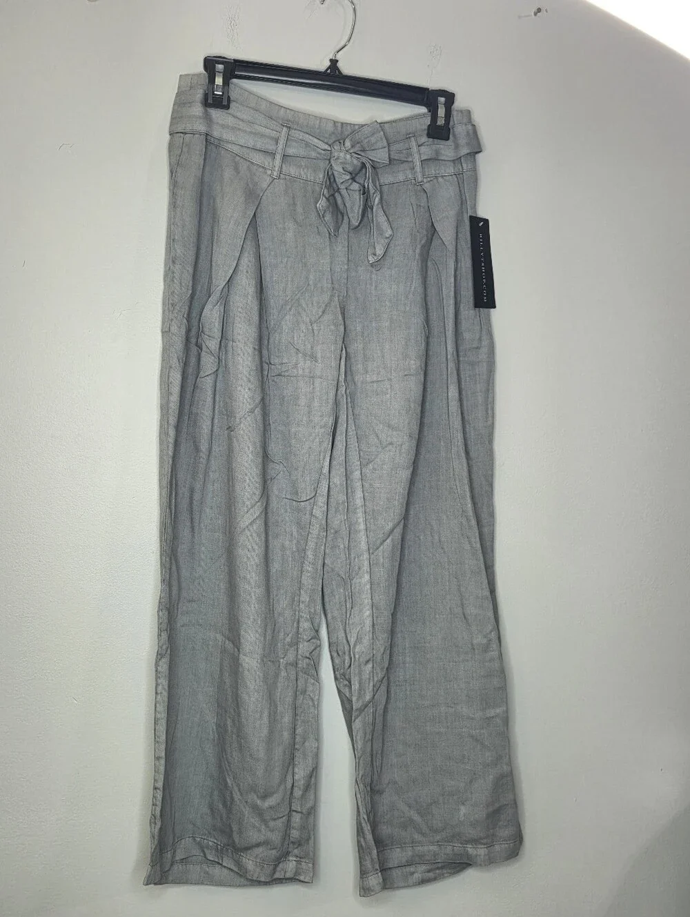 Billy T Shop Women's Grey Linen Pants with Tie, NWT, Size S